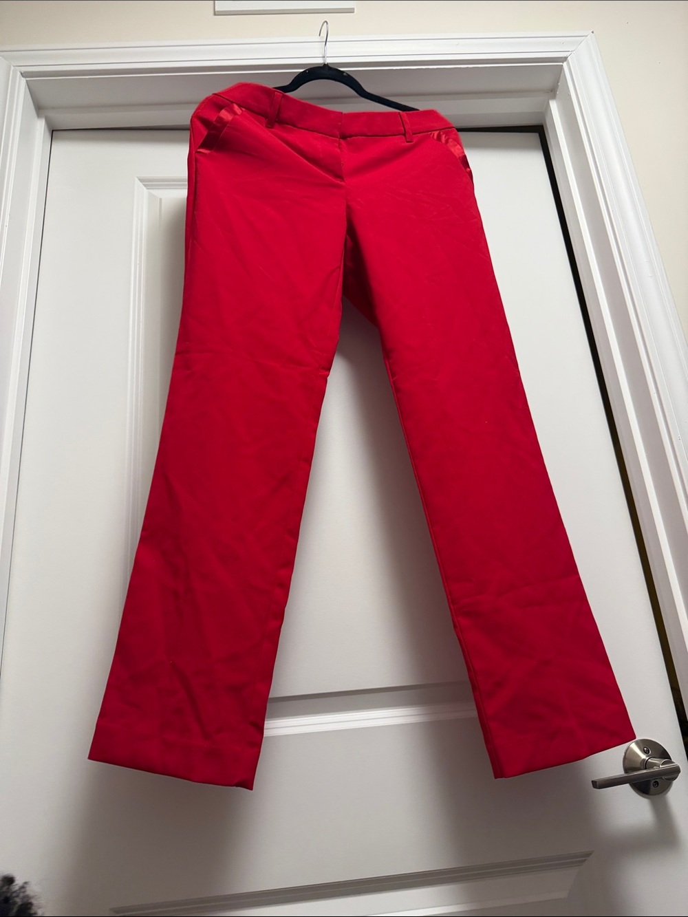 Women's Red Straight-Leg Pants